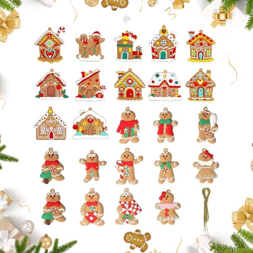 24 Stück Weihnachtsbaumschmuck Holz – Christbaumschmuck im...