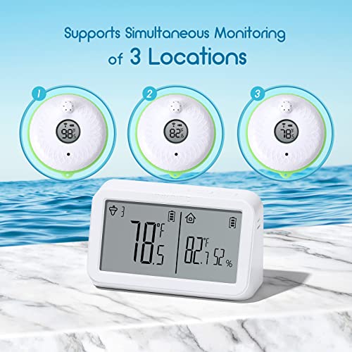 Inkbird Ibs-P02R Floating Pool Thermometer Set, Wireless Pool Thermometer With Indoor Temperature Humidity Monitor, Ipx7 Waterproof, For Swimming Pools, Hot Tubs, Small Ponds, Aquariums #TOP3