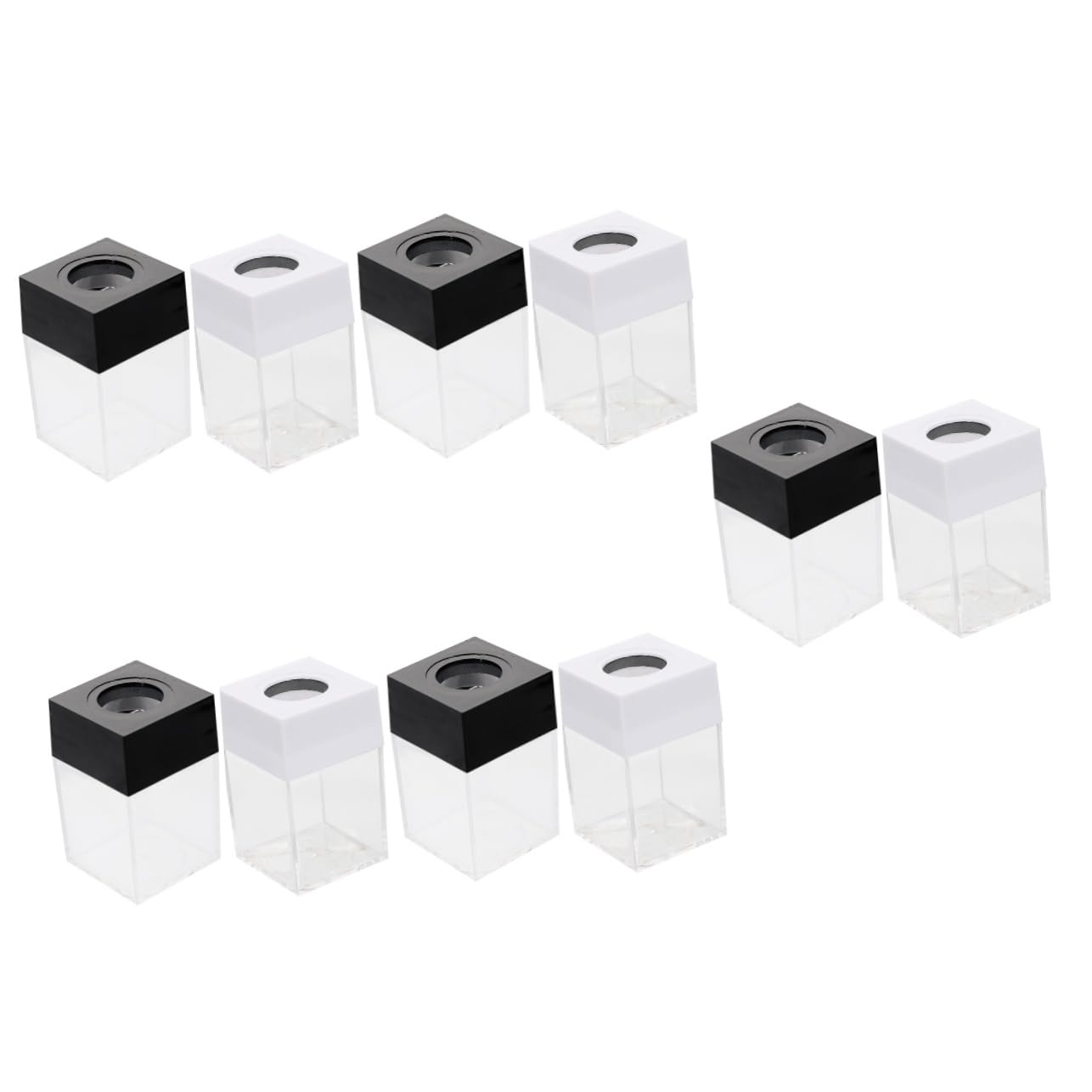 Tofficu 10piezas Organizador De Clips Magnético Transparente Forma De Cuadro De Recipientes Para y Aula