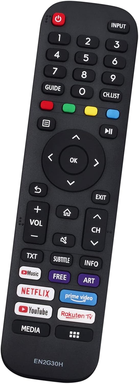 ALLIMITY Remote Control Replace fit for Hisense 4K UHD TV EN2G30H 43AE7200F 58AE7200F 65AE7200F 50AE7200F 55AE7200F 70AE7200F 75AE7200F