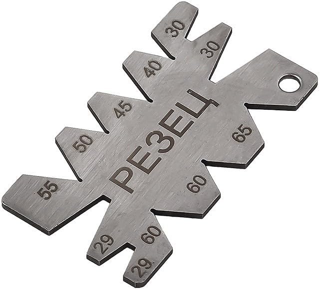 Carbon Steel Thread Cutting Angle Gauge for Accurate Measurement, Nickel Plated Tool for Metal Lathes (PE3EU)