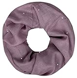 100% Viskose PiriModa Damen Schal Schlauchschal Loopschal Glitzer Rundschal Tuch Viele Farben (One Size, Altrosa)