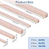 222 Pieces Wood Strips Balsa Square Wooden Dowels 1/8 Inch, 3/16 Inch, 1/4 Inch, Square Dowel Rods 12 Inch Hardwood Unfinished Wood Sticks for Crafts DIY Projects Models Making Supplies #1