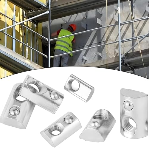 Alriedy 50 Stück Nutensteine M6 mit Zentrierung Kugel Nut, T Nutsteine Schrauben Set,M6 Kohlenstoffstahl Gleitmutter, für Aluminiumprofile, Zentrierung Steg,für 3D-Drucker und CNC