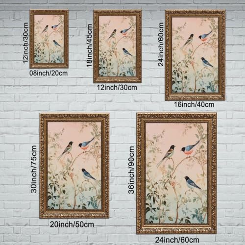 Papier Peint Art Chinoiserie oiseaux et feuillage poster mural salon