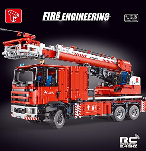 YOKES Technik Feuerwehrauto mit 8 Motoren, 4629 Teile Technik Ferngesteuert Feuerwehr LKW mit Kranarm Modell Bausatz… – Bild 3