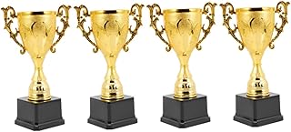 INOOMP 4pcs Trophy Kid prizes Football Stuff Plastic Trophies Mini prizes Awards Winner Award Cup Winning Prize Kids Soccer Trophies Kids Award Trophies Student Balloon Gold Medal
