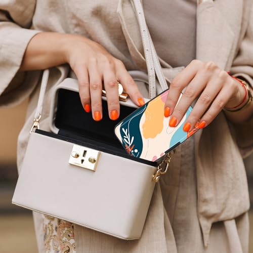 Image of Card Holder Credit Cards Holder for Women RFID wallet women Business Card Holder Wallet Mini Aluminum Card Wallet RFID Blocking Slim Metal Hard Card for Women, Abstract Figure