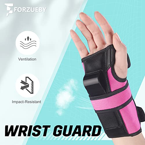Forzueby Adult/Kids Knee Pads Elbow Pads Wrist Guards 6 in 1 Protective Gear Set for Inline Roller Skating Skateboarding Scooter BMX etc - Image 3