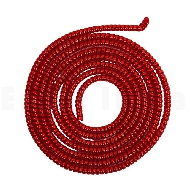 Image of J'TTON Spiral Metallic Color (2 Pcs) 1.4 Meters Each-Full Size Cord Charger Protector Winder for iPhone & Android USB Charging Cable, Earphones, Lightning (Red)