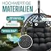 KESSER® Hängesessel mit Gestell Outdoor Indoor Schaukelstuhl Polyrattan 360° 150kg Tragkraft inkl. Polsterkissen & 2in1 Deckenhalterung + Cover – Relaxschaukel - Garten, Balkon, Terrasse, Anthrazit
