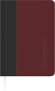 Buchkalender Premium Fire schwarz-rot A5 2027: Tagesplaner A5 (15x21 cm) mit 1 Tag pro Seite, Tucson-Einband, Monatsregister, Zeiteinteilung 7-22 Uhr & Notizbereich für Arbeit & Studium