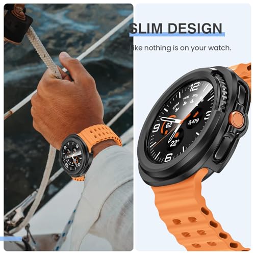 Image of VEMIGON Hard PC Case Compatible with Samsung Galaxy Watch 8 Classic 46mm 2025 Screen Protector, High Sensitive Protective Face Cover with Bumper Built-in Tempered Glass Film - (46mm Black)