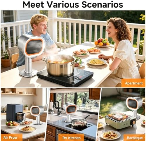 Portable Range Hood, 4-Speed Desktop Exhaust Fan with Telescopic Height - 5