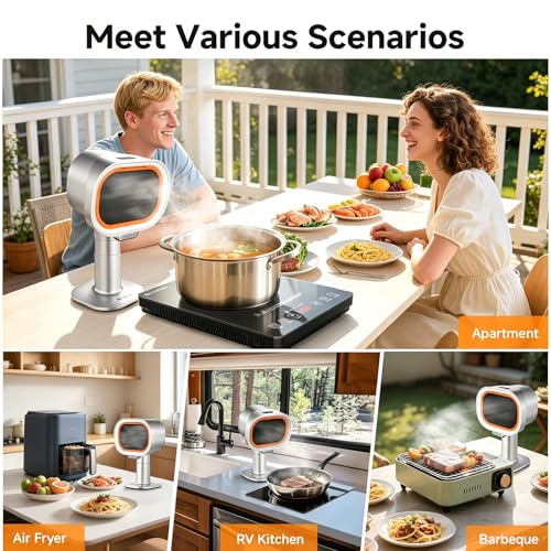 Image of Portable Range Hood, 4-Speed Desktop Exhaust Fan with Telescopic Height