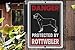 Honey Dew Gifts, Danger Protected Rottweiler, Beware of Dog Metal Aluminum Sign, 9 Inch by 12 Inch, HDG-1072