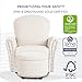 Evolur Vienna Swivel Glider with Ottoman, FSC Certified, Greenguard Gold and JPMA Certified Glider Rocking Chair, 360° Swivel Motion, Ergonomic Design Nursery Glider, Sweet Cream