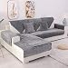 TEWENE Sofa Cover, Velvet Couch Cover Anti-Slip Sectional Couch Covers Sofa Slipcover for Dogs Cats Pet Love Seat Recliner Armrest Backrest Cover Grey (Sold by Piece/Not All Set)