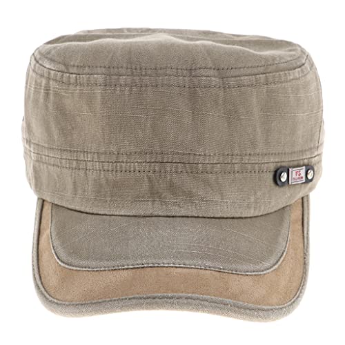 Bonarty Boné masculino feminino lavado Cadet Military Sailor liso de algodão azul-marinho, Verde mil