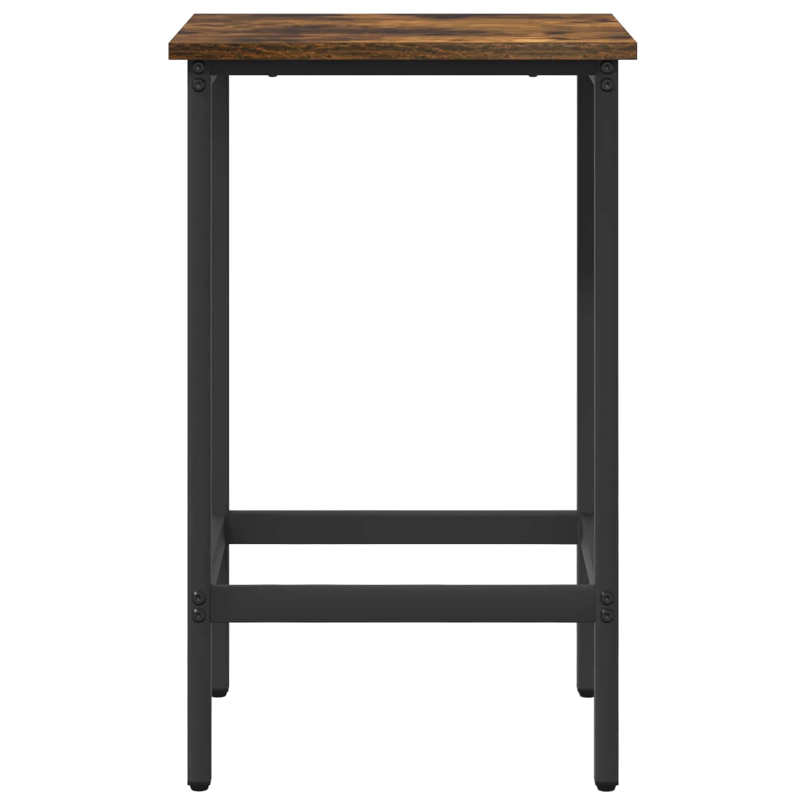 Anself Silla de Bar Roble Ahumado 40x32x64 cm Madera ingenieria con Respaldo reposapies Patas Ajustables Estructura Acero galvanizado Capacidad 130 kg Uso Interior