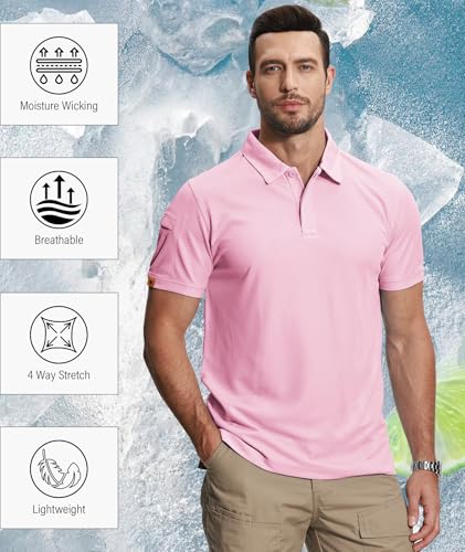 Image of ZITY 5 Pack Mens Polo Shirt Short Sleeve Sports Golf Tennis T-Shirt Moisture-Wicking Summer Shirts