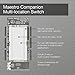 Lutron Maestro 8-Amp Multi-Location Companion Switch | Not for Standalone Use | MA-AS-LA | Light Almond