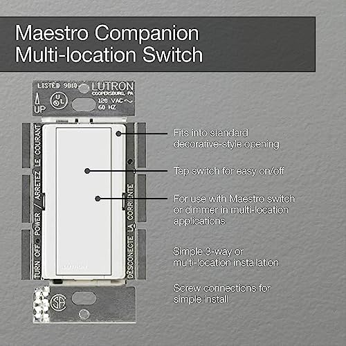 Commutateur compagnon Lutron Maestro Diffusion multipoint pour commande d'éclairage résidentiel - 4