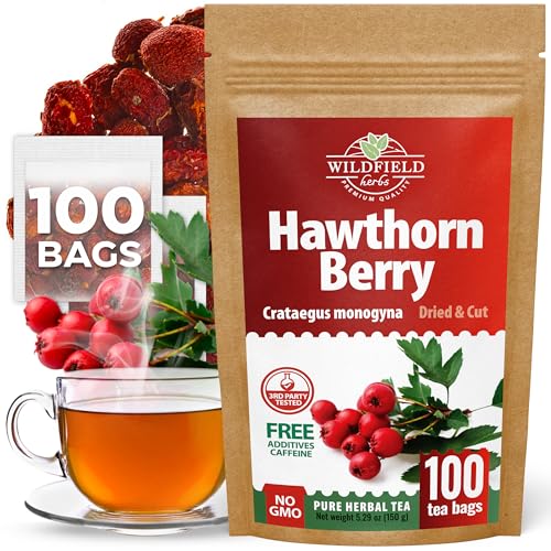 Image of 100 Bags Hawthorn Berry Herbal Tea (Crataegi fructus) - 100 Tea Bags 1.5g Hawthorn Fruit Espino Blanco