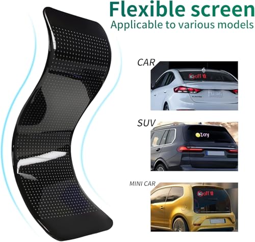 Image of AutoBizarre Flexible Waterproof DIY Customizable LED Matrix Panel Display Screen Sign Board with Mobile Application and Remote Control for Cars, Home, Office, Shops etc (Multicolor, Medium- 35x10 Cm)