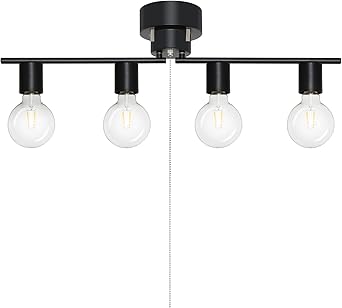 Amazon Co Jp Haian Support シーリングライト 4灯 スポットライト 天井照明 E26 Led電球対応 電球別売 角度調節 折り畳み可 吊り下げ照明 インテリアライト おしゃれ リビング 照明器具 黒 ホーム キッチン