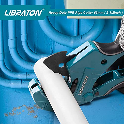 Libraton PVC Pipe Cutter, Up to 2-1/2", Ratchet Pipe Cutter Heavy-Duty, Pex Cutting Tool for Cutting PEX, PVC, PPR Plastic Hoses and Plumbing Pipe by LIBRATON - Image 6