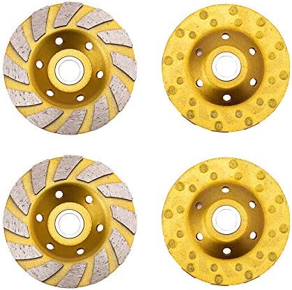 Erduoduo 2 Pack 4 Inch Diamond Cup Grinding Wheel 12 Segs Heavy Duty Angle Grinder Wheels for Angle Grinder