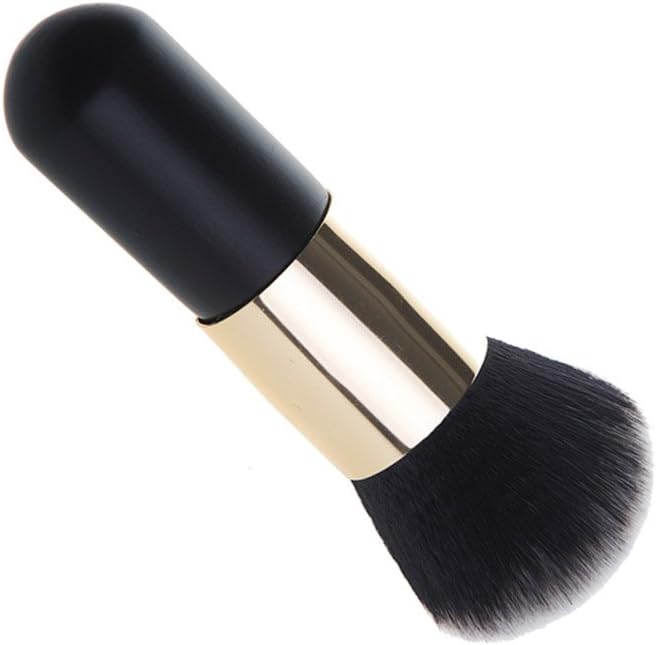 Sinide Foundation Kabuki Blush Brush Face Powder Travel Makeup Brushes - Handle Large Round Head Mineral Blending Blush Cosmetic Tool Perfect For Blending Liquid, Cream, Buffing, Concealer(Black Gold)
