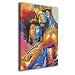 King African American Lovers Couple 8"x12" Painting Canvas Wall Art Squidward Paintings Abstract Modern Style for Living Room Bedroom Bathroom