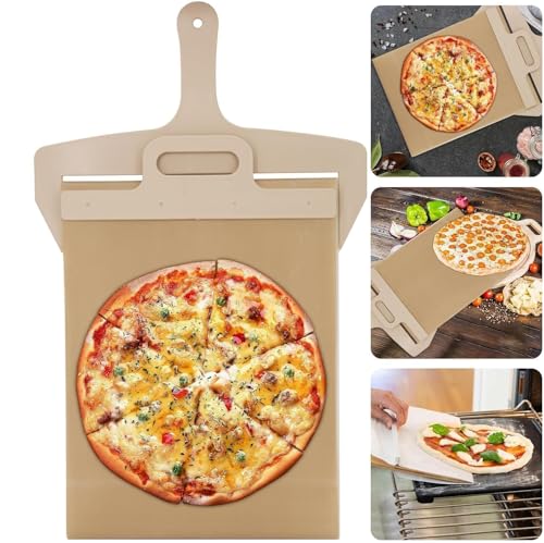 Taicols Sliding Pizza Crust, 11.8 x 22.8 Inch Pizza Spatula with Handle, Detachable Pizza Spatula Pizza Flip Crust Non Stick Pizza Board Pizza Steel by Taicols - Used condition - CA$25.53