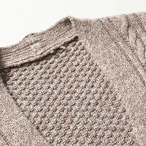 Men Basic Coarse Knit Sweater Vest Vintage V-Neck Sleeveless Knitted Button Down Cardigan Vest4