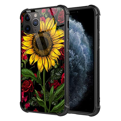 Dahaoguo Iphone 11 Case,Sunflower Rose Pattern Design Iphone 11 Cases For Girls Women [Anti-Scratch] Soft Tpu Bumper Frame Support Cover Phone Case For Iphone 11 (6.1Inch) Sunflower #TOP1