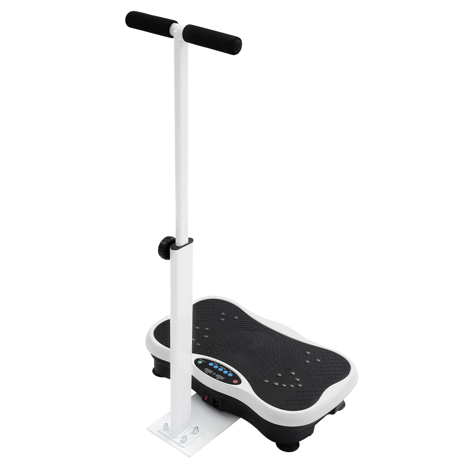 Vibrationsplatte Mit 120 Intensitätsstufen, 10 Trainingsmodi, Fernbedienung | LED-Anzeige Rüttelplatte mit Widerstandsbänder, Verstellbaren Haltestange, Ganzkörper-Vibrationsplatte für Zuhause
