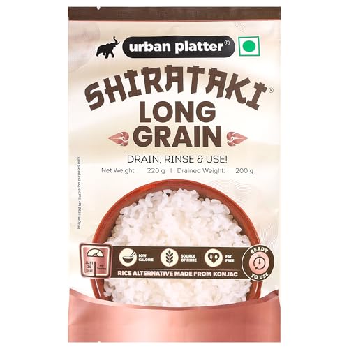 urban platter Shirataki Long-Grain Rice (Keto-Friendly|Low-Carb|Low-Calories|Fat-Free|Gluten-Free|Konjac Miracle Rice) 220 Gram