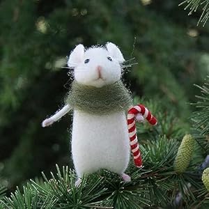 DABATO Halloween Mouse with A Pumpkin, 2024 New Cute Handmade Wool Felt Christmas Mouse Ornament, Needle Felted Pumpkins Animals Decoration, Christmas Home Decoration Gifts (B) DABATO Halloween Mouse with A Pumpkin 2024 New Cute Handmade Wool Felt Christmas Mouse Ornament Needle Felted Pumpkins Animals Decoration Christmas Home Decoration Gifts B