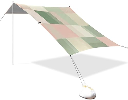 Toldo de playa plegable con protección UPF50+, impermeable, grande, con bolsa de transporte para patio trasero, pastizal, parque carpas para Playa