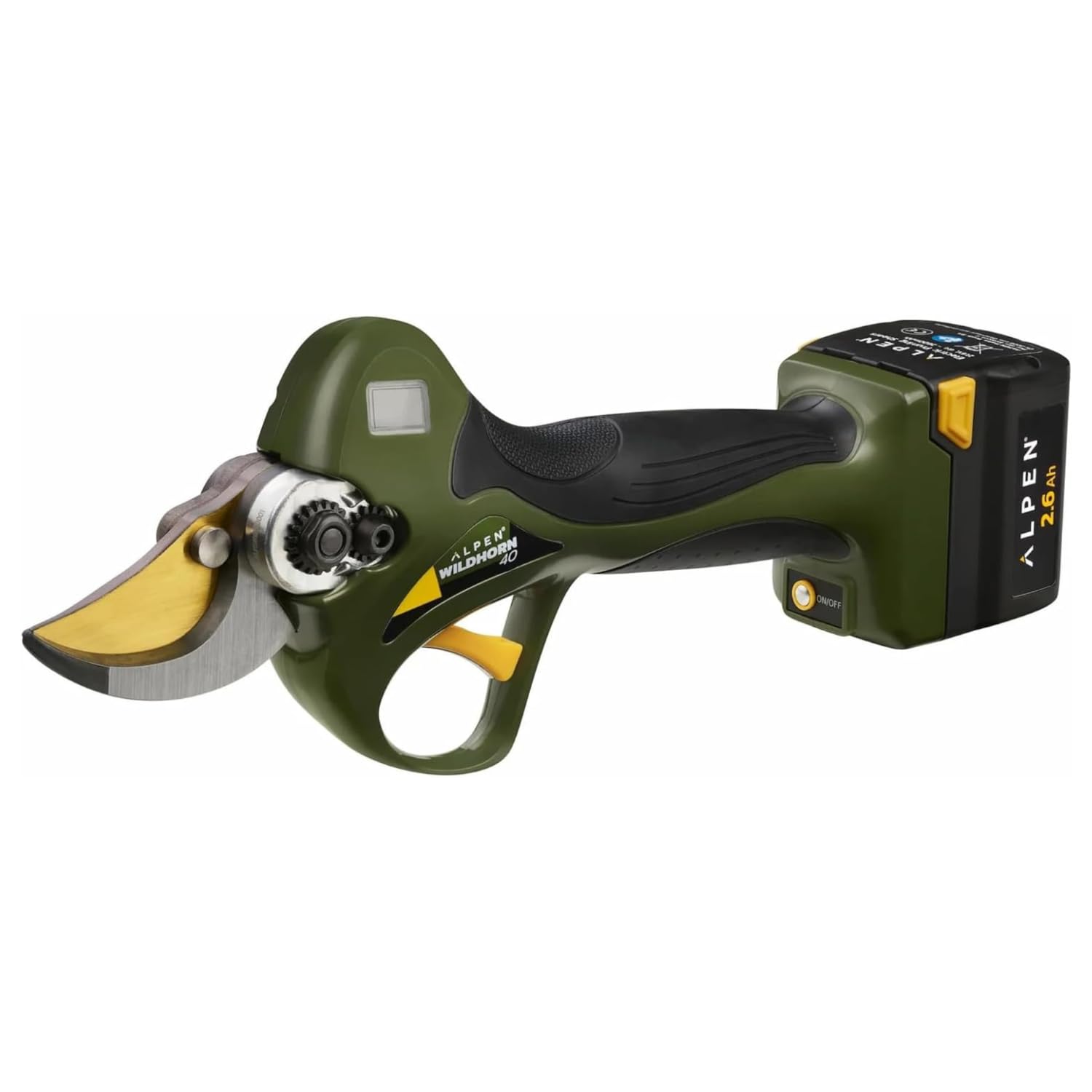 ALPEN Wildhorn 40 - Sécateur Électrique Professionnel Ø40mm, Lame Titane HSS FELCO, 2 Batteries Li-Ion, Écran LCD, Chargeur 3 Voies, Kit Entretien Inclus