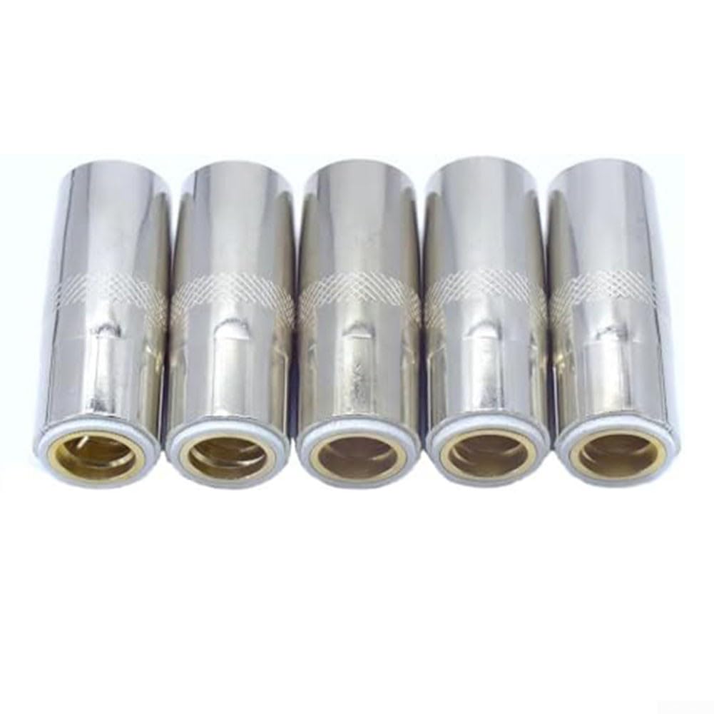 Confezione da 5 ugelli per gas per saldatura MIG KP2742-1-62R 5/8 in 350 A, punta filettata in rame, compatibile con Lincoln per Magnum PRO 250L 300L, ricambi da incasso da 1/8"