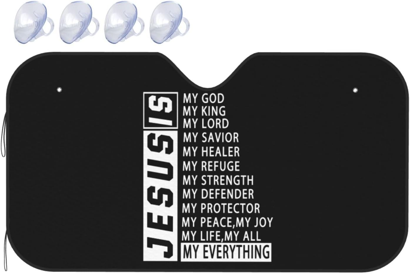 Car Windshield Sunshade Foldable Sun Visor, Religious Christian Faith Jesus Sun Shade Uv Ray Protectorfor Car SUV Truck Car Keep Vehicle Cool