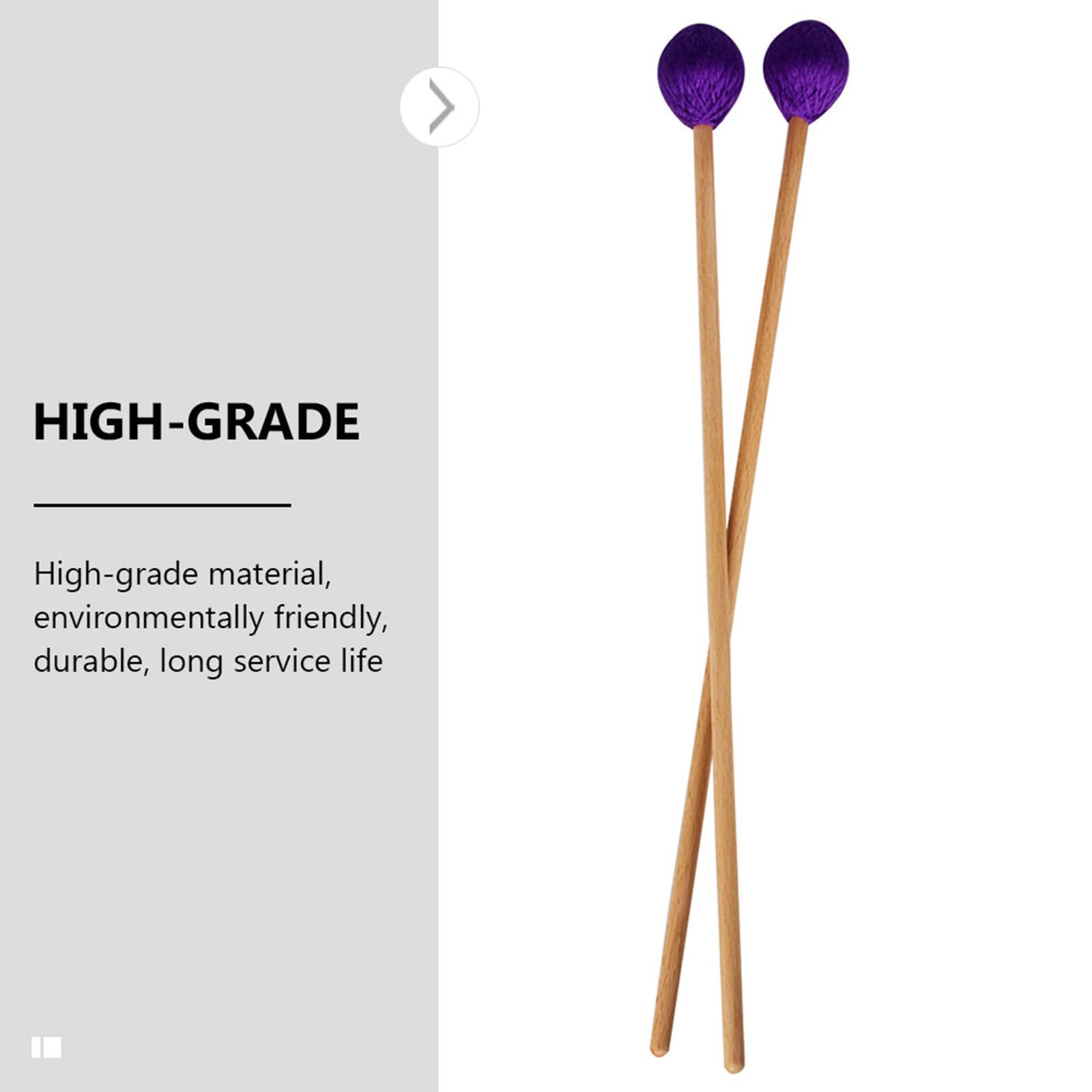 FRCOLOR 4 Piezas Marimba Mallets con Cabezas para Instrumentos de Percusión Mazos de Madera para Intermedio con Cabezas Moradas