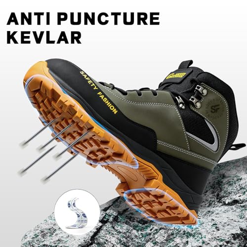 Image of Steel Toe Shoes Puncture Resistant Safety Work Boots for Men.