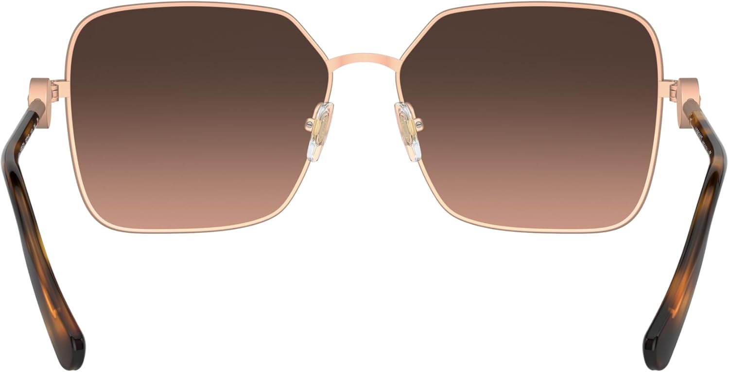 Versace Woman Sunglasses Matte Pink Gold Frame, Brown Gradient Grey Lenses, 59MM