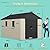 Greesum 8x12 FT Plastic Outdoor Storage Shed with Floor, Resin Sheds with Window and Lockable Door, Weather Resistant Organization for Garden, Patio, Pool Supplies, Beige
