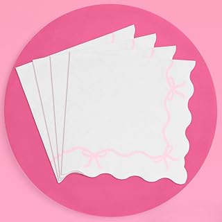 xo, Fetti Bow Pink Napkins - 3-ply, 25 pcs | Bachelorette Decorations, Bow Theme Birthday Party, Bridal Engagement Decor, ...