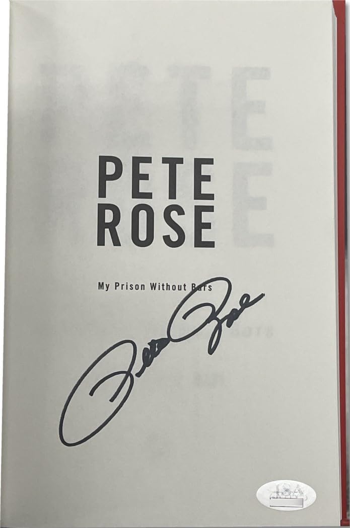 pete rose signed autographed hardcover book 34my prison without bars34 jsa